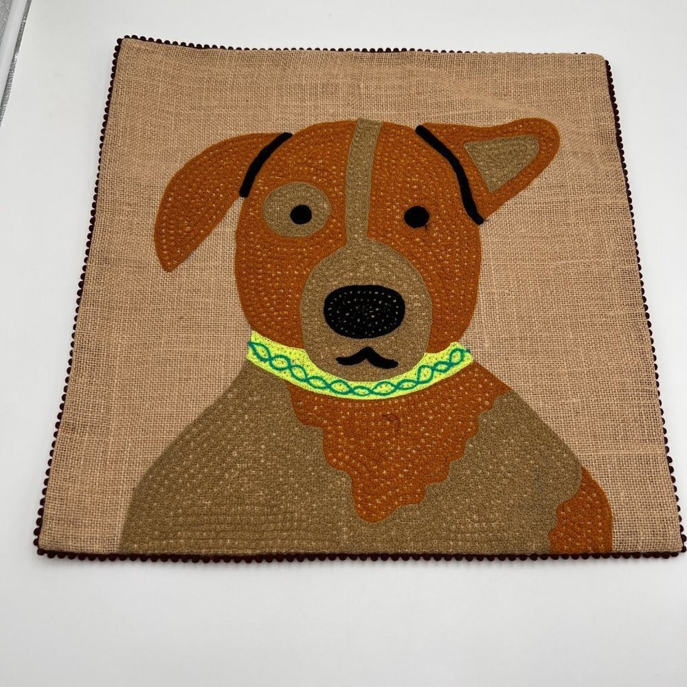 Pound Hound Pillow cover Hand Embroidered